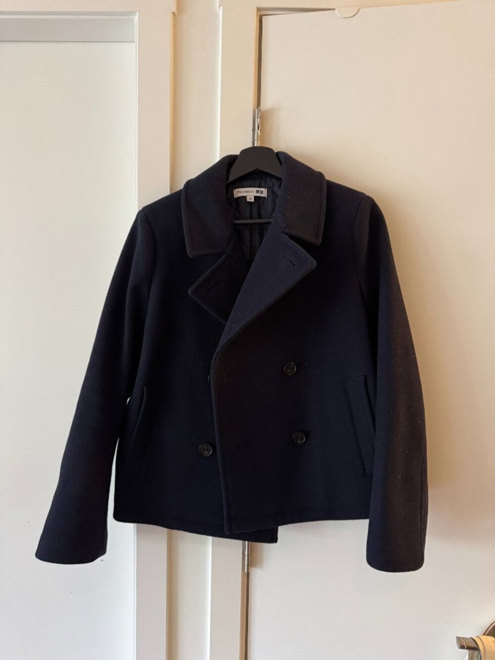 RARE UNIQLO X JW ANDERSON NAVY PEACOAT SIZE MEDIUM SHORT VERSION